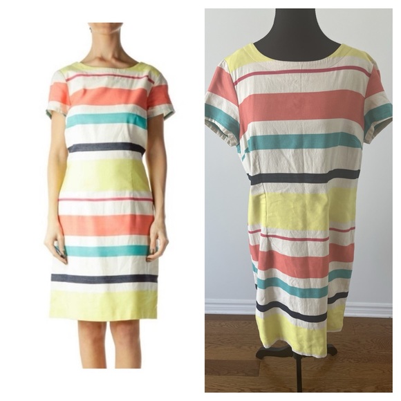 TOMMY HILFIGER Multicolour Linen Shift Dress - Picture 1 of 5